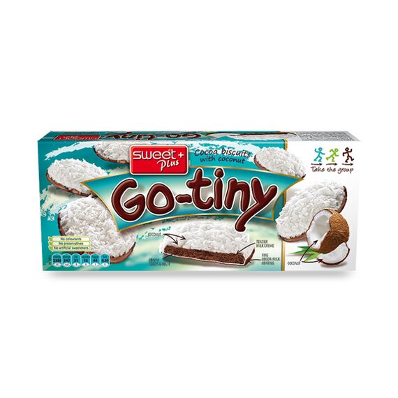 Печенье Go-Tiny со взбитыми сливками и кокосовой глазурью 120г SWEET PLUS