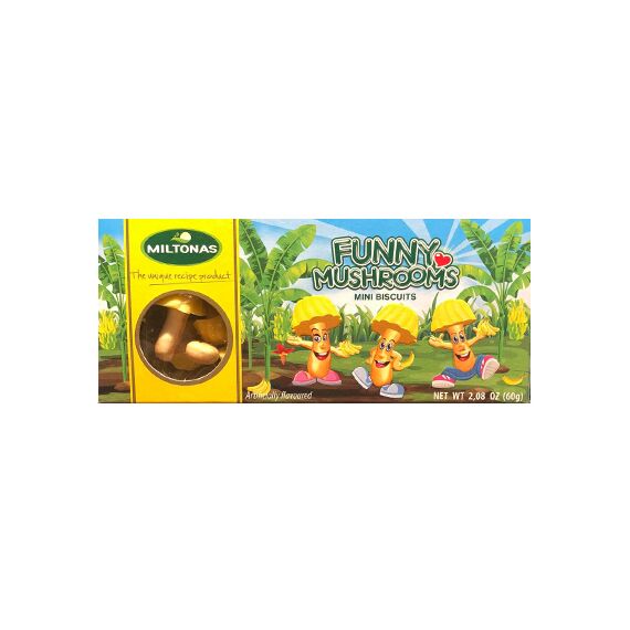 Funny Mushrooms Печенье со вкусом банана 60г MILTONAS