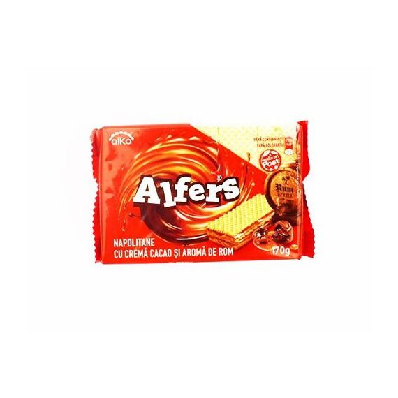 ALFERS Napolitane crema cacao si aroma rom 170g ALKA