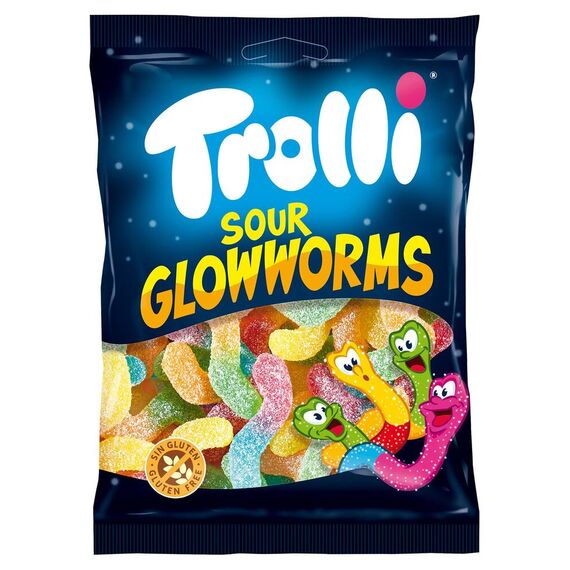 Bomboane gumate Glowworms 100g TROLLI