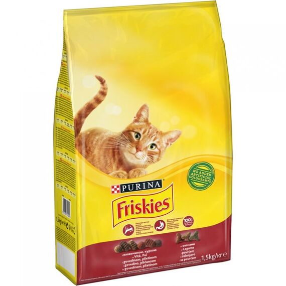 Сухой корм д/кошек Мясо/курица/овощи 1.5кг FRISKIES