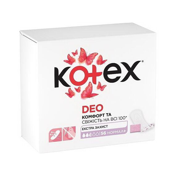 Прокладки ежедневные Deo Normal Plus Liners 56шт KOTEX