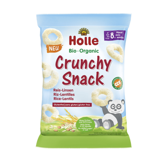 Snack Bio Organic inele de orez si linte 8l+25g pel HOLLE