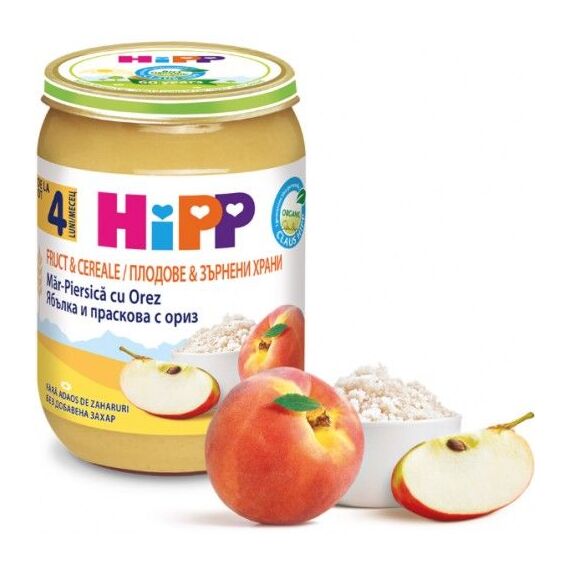 Piure terci cu fructe si orez 190g HIPP