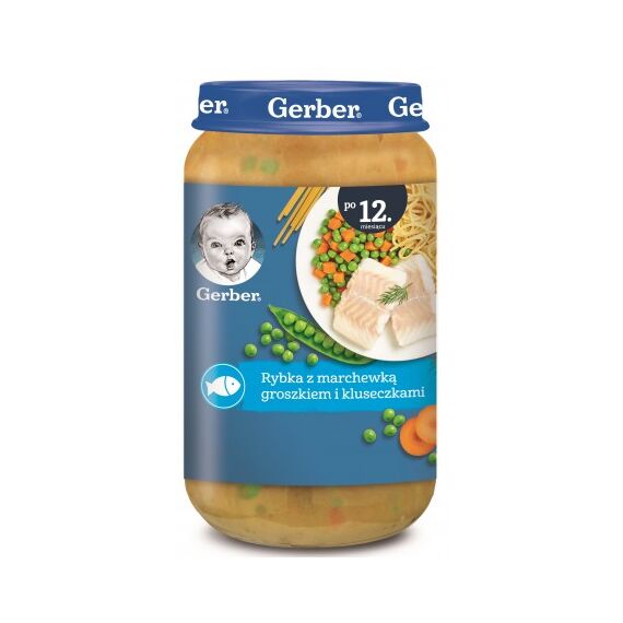 Piure din peste cu morcov, mazare si galuste 250g GERBER
