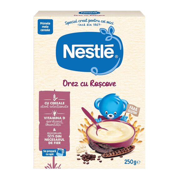 Каша рис рожковое дерево б/мол.250г NESTLE