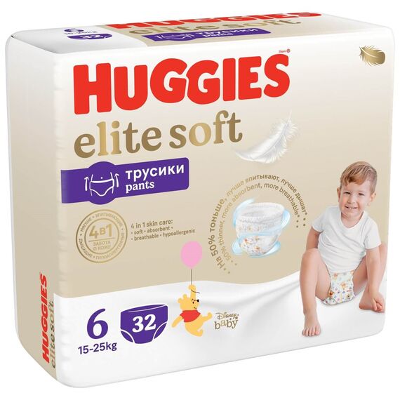 Подгузники  Elite Soft Pants  Mega 6, 15-25 кг, 32 шт HUGGIES