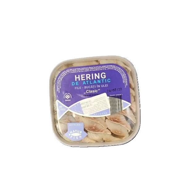 Hering de atlantic file, bucati in ulei 330g NATURFISH