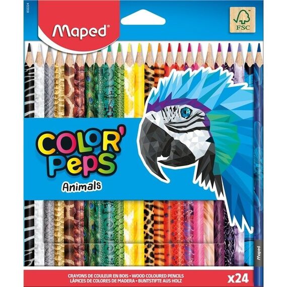 Цветные карандаши Animals 24 цветов MAPED