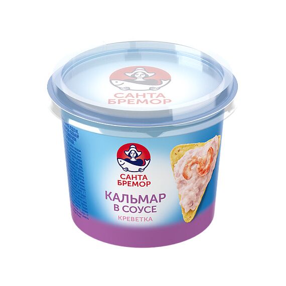 Pasta din calamar feliat in sos cremos cu creveti, 150g САНТА БРЕМОР