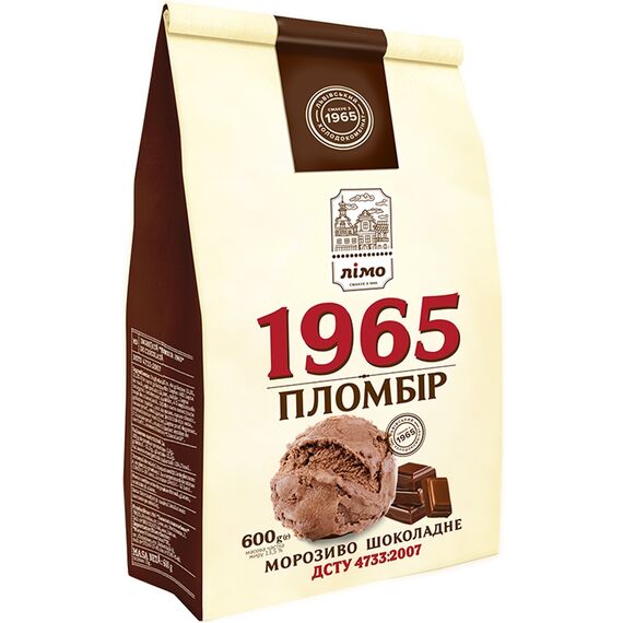 Мороженое пломбир шоколадный 1965 600г LIMO