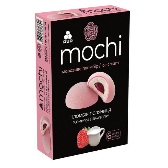 Prajitura japoneza MOCHI capsuni 6x40g RUDI