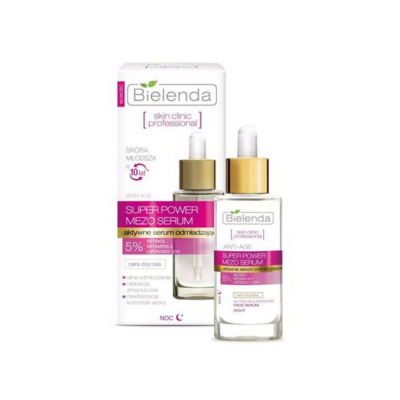 Skin Clinic Professional Сыворотка активная для лица  Anti-age ретинол и Q10 30мл BIELENDA