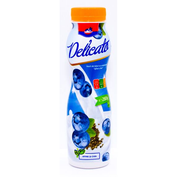 Йогурт питьевой черника/чия 280г DELICATO