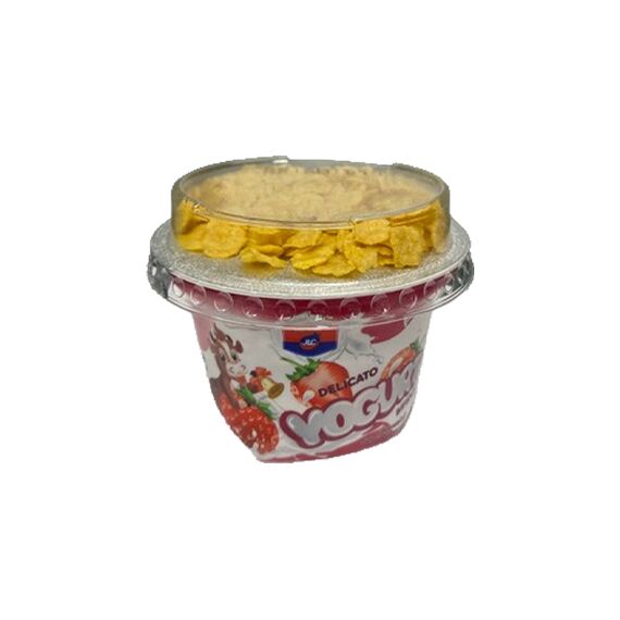 Йогурт клубника/кукуруз.хлопья 2% 178г DELICATO