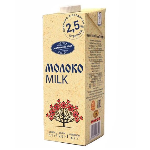 Молоко 2.5% UHT, 1л МОЛОЧНЫЙ МИР