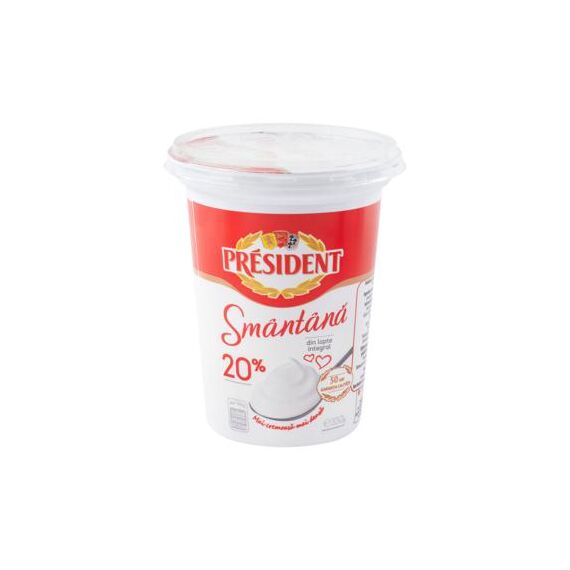 Сметана 20% стак. 350г PRESIDENT