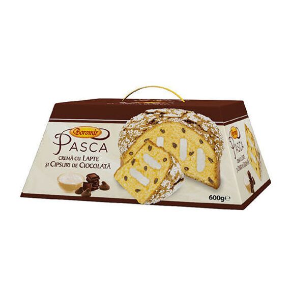 Pasca crema cu lapte si cipsuri de ciocolata 600g BOROMIR