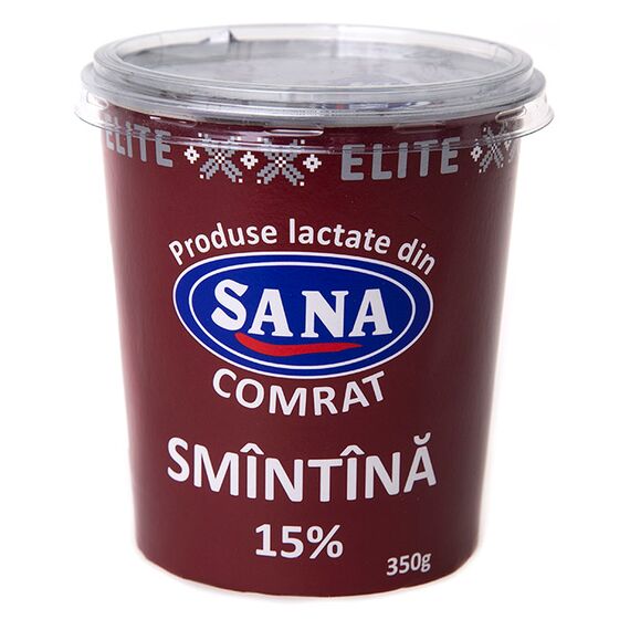 Сметана 15% 0.35л стакан SANA