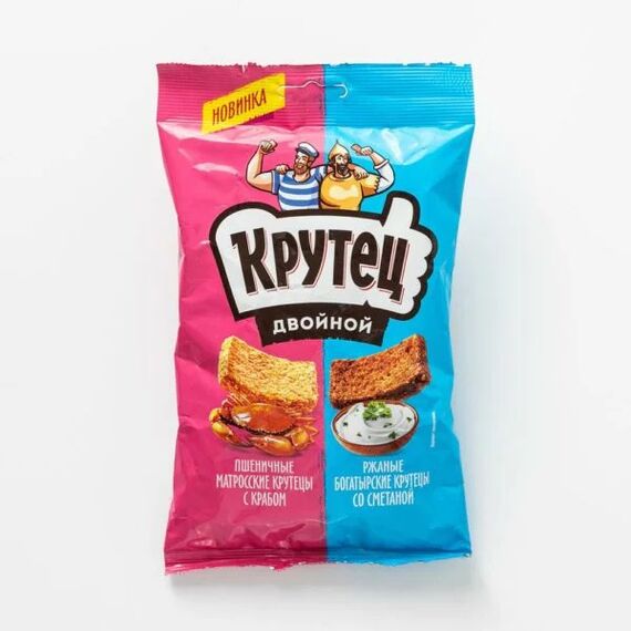 Сухарики со вкусом Краба и Сметаны 100г КРУТЕЦ