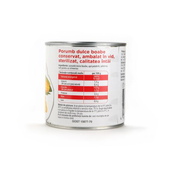 Porumb dulce conservat c/m 425ml O! PRET MIC MIC, foto 4 - linella.md