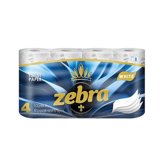 Hartie igienica White 4str 8role ZEBRA