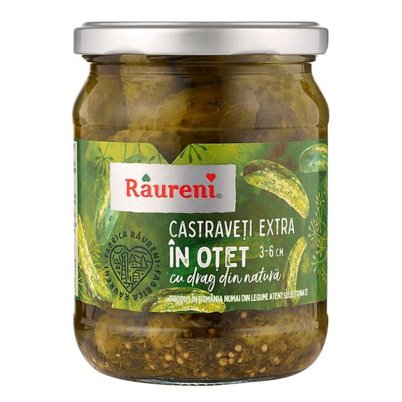 Castraveti in otet 3-6 cm 490g RAURENI