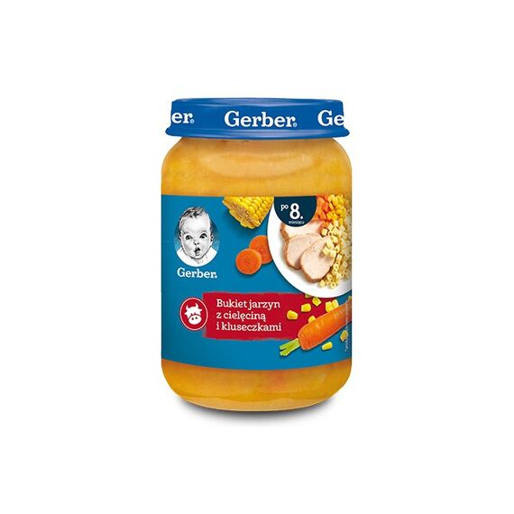 Piure de mix de legume cu vitel si paste 190g GERBER
