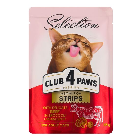 CLUB 4 PAWS Hrana pentru pisici adulte cu carne de vita 85g