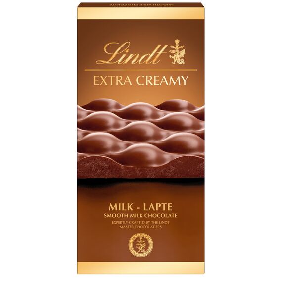 LINDT Ciocolata Extra Creamy Fina cu Lapte si alune 80g