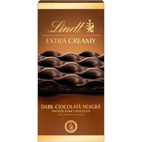 LINDT Ciocolata Extra Creamy Fina Neagra 80g