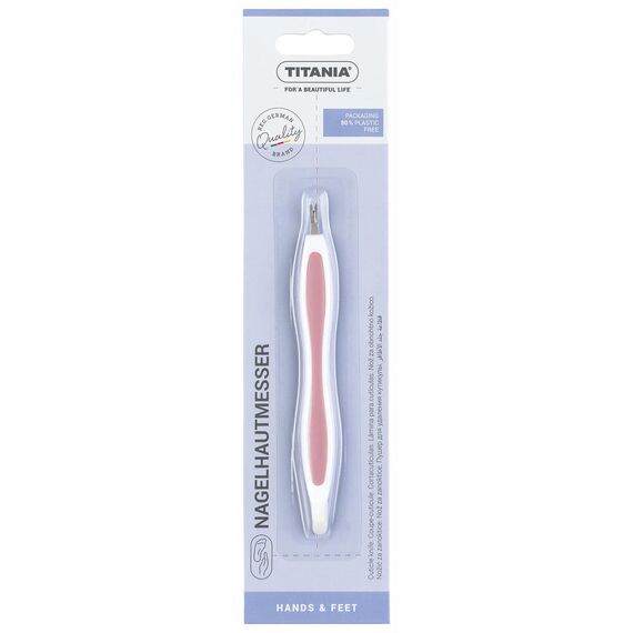 TITANIA Cutit moale pentru cuticule si impingator pe blister 13,5cm