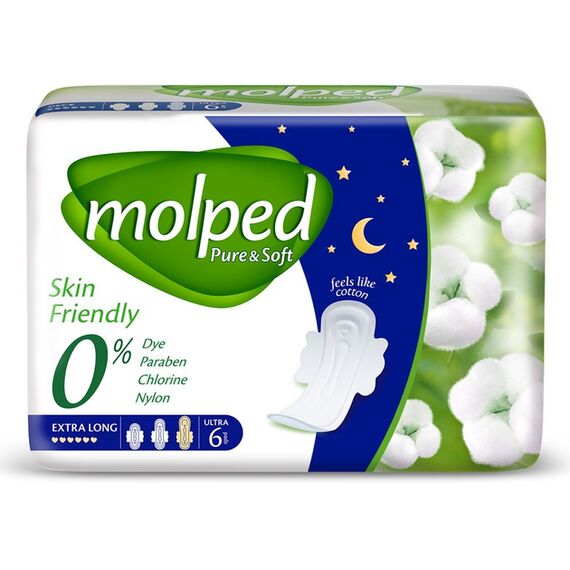 Molped Absorbante din bumbac long 6 buc