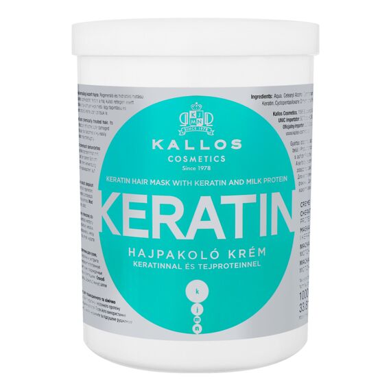KALLOS Mască de păr cu keratină 1000 ml
