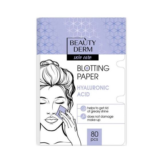 BEAUTYDERM Șervețele faciale matifiante. Acid hialuronic, 80 buc.