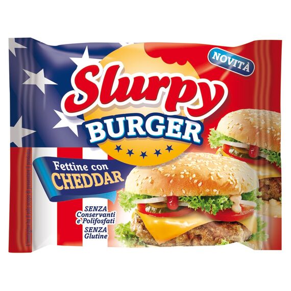 INALPI Branza topita felii Cheddar pentru burger Slurpy 175g