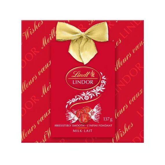 LINDT LINDOR Cutie cu ciocolata lapte Xmas 137g