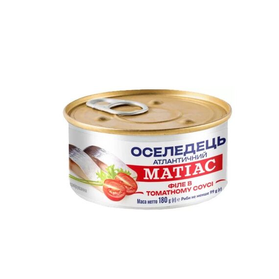 MATIAS File de hering de atlantic in sos de rosii 180g
