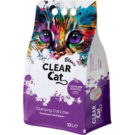 CLEAR CAT Asternut igienic  pentru pisici bentonita Lavanda 10l