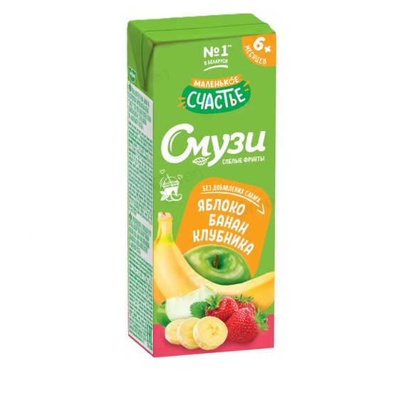 МАЛЕНЬКОЕ СЧАСТЬЕ Smoothie din mere banane si capsuni 200ml