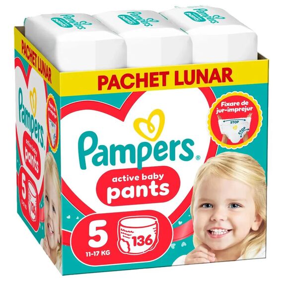 PAMPERS Box Chiloți 136 buc (5) 11-17 kg