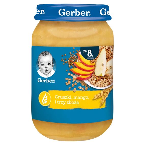 GERBER Piure din pere, mango si 3 cereale 190g