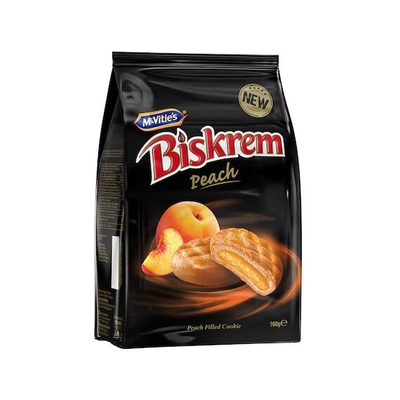 BISKREM Biscuiti cu umplutura de piersica 160g