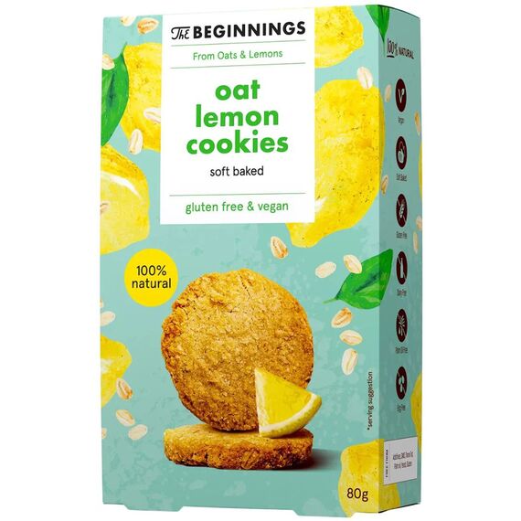 THE BEGINNINGS Biscuiti de ovaz cu lamaie 80g
