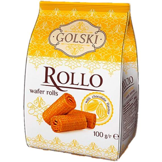 GOLSKI ROLO Rulouri de vafe cu aroma de ciocolata 100g