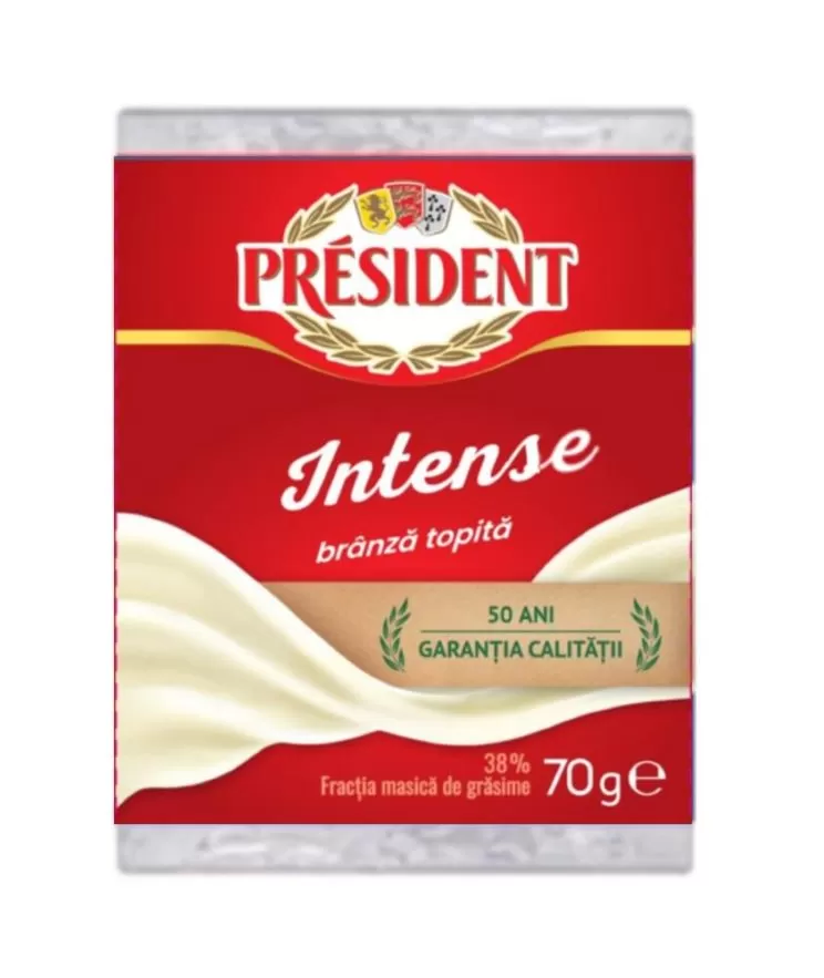PRESIDENT Brânză topită Intense 38%, 70g 