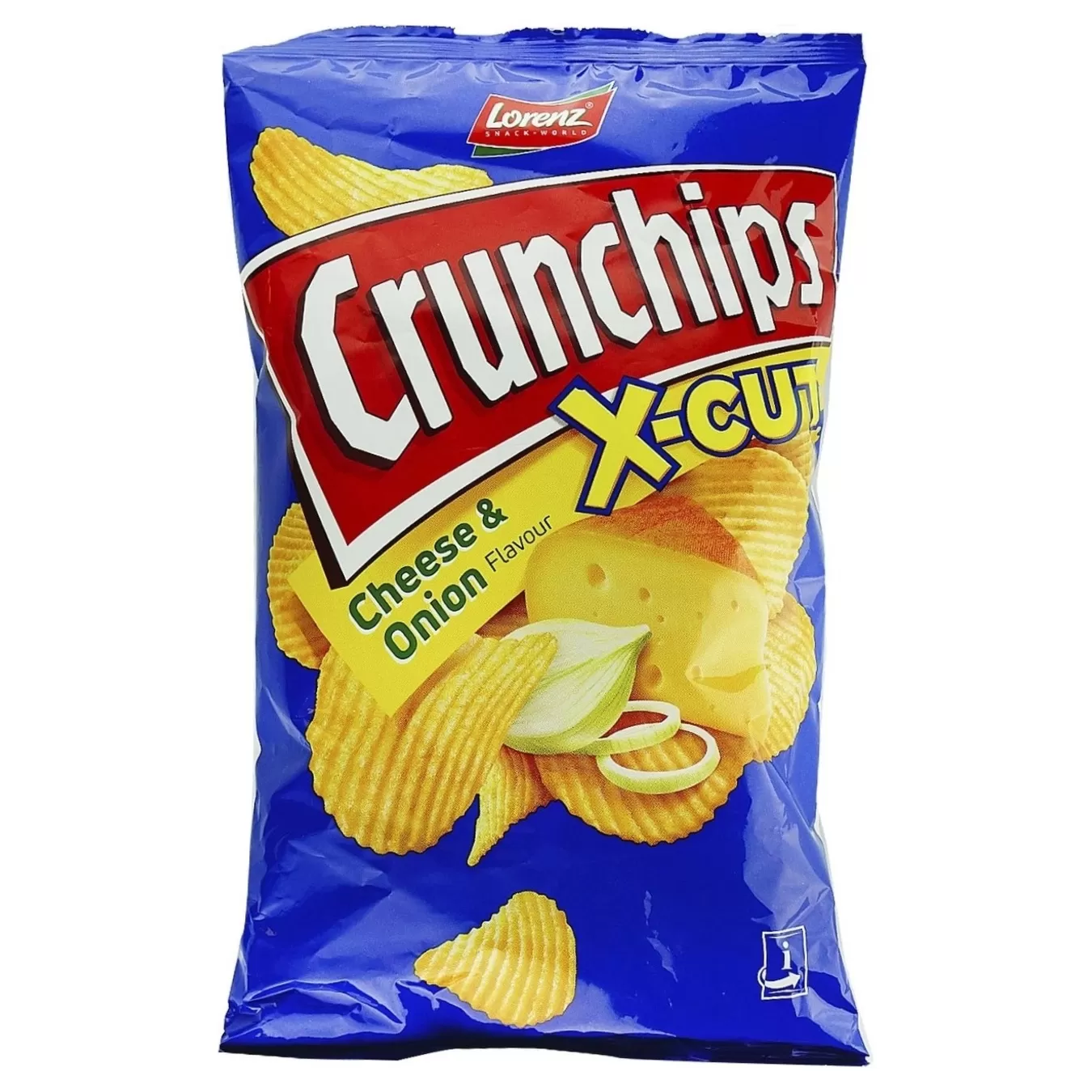 LORENZ Crunchips X-Cut Чипсы с сыром и луком 75г