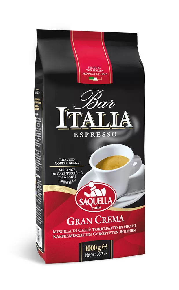 SAQUELLA BAR ITALIA Кофе в зернах Grancrema 1kг