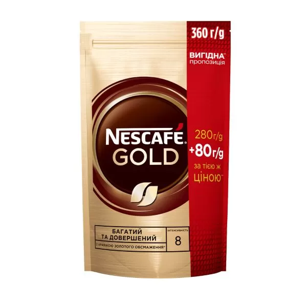 NESCAFE GOLD Кофе мягкий/пакет 280г + 80г 