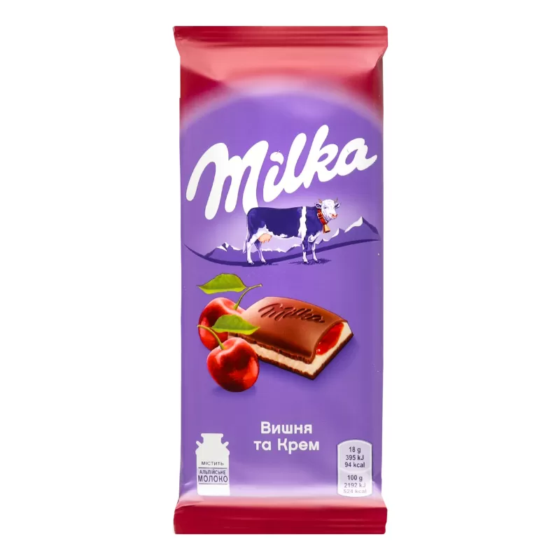 MILKA Шоколад Крем/Вишня 90г